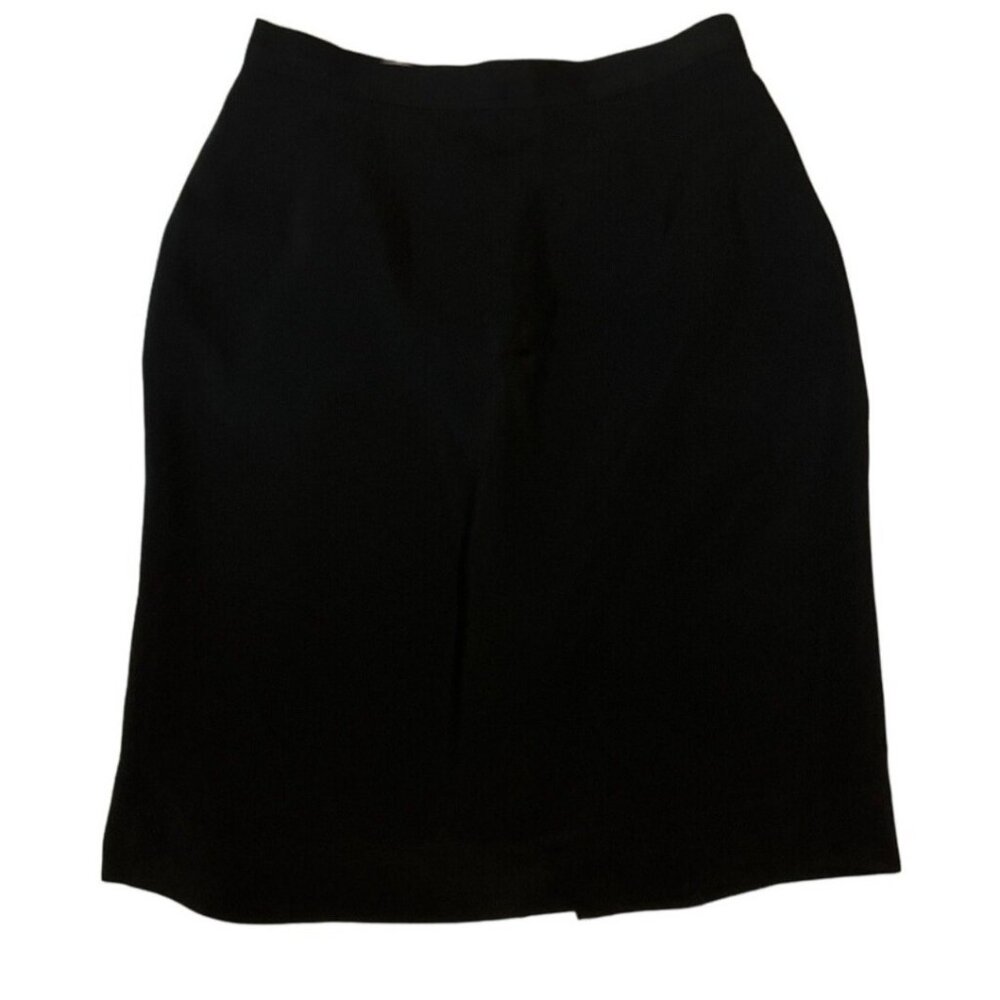 Giorgio Armani Black Skirt Sz 4 Pencil Short Italy Silk Cady Le Collezioni